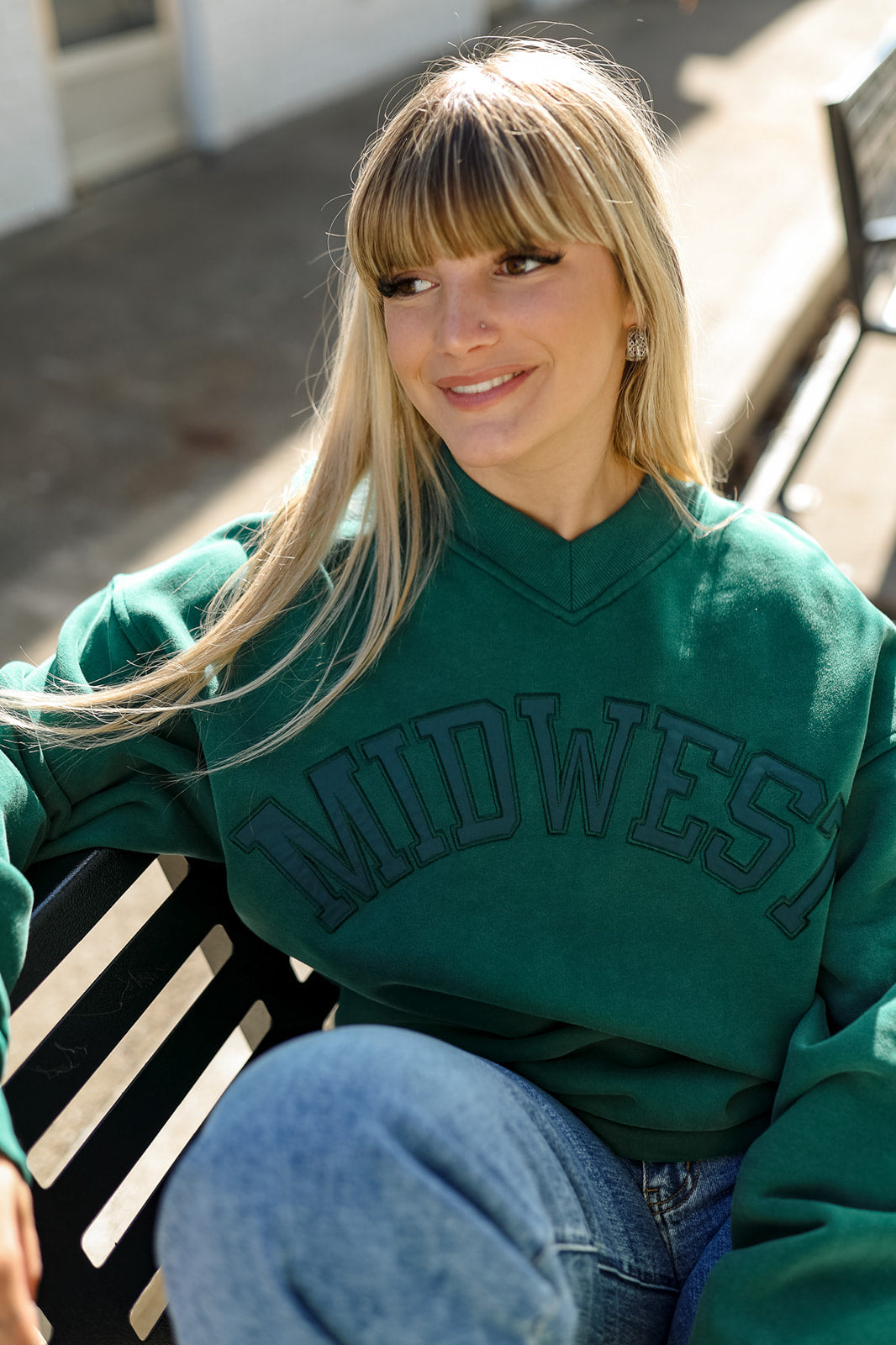 Green Midwest Vneck (Full Length)