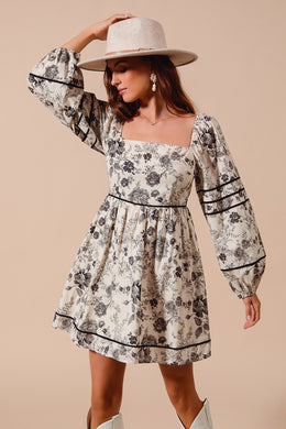 SM Vintage Floral Babydoll Dress