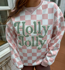 Patch Embroidered Holly Jolly Sweatshirt