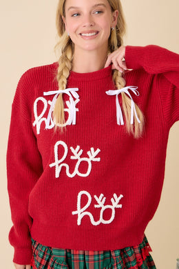MS Ho Ho Ho Antler Sweater