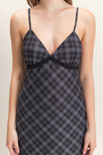 Load image into Gallery viewer, HF Plaid Spaghetti Strap Dress
