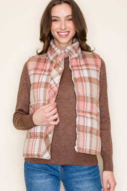 Blush Plaid Vest