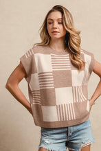 Load image into Gallery viewer, BB Stripe and Check Sleeveless Sweater