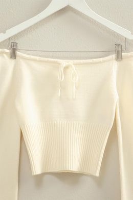 HF Off Shoulder Ribbon Detail Sweater