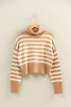 Load image into Gallery viewer, HF Stripe Cropped Turtleneck