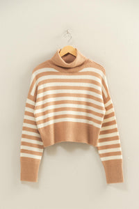 HF Stripe Cropped Turtleneck