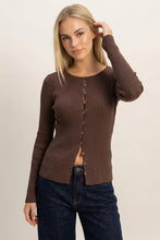 Load image into Gallery viewer, HF Ribbed Button Front Cardigan