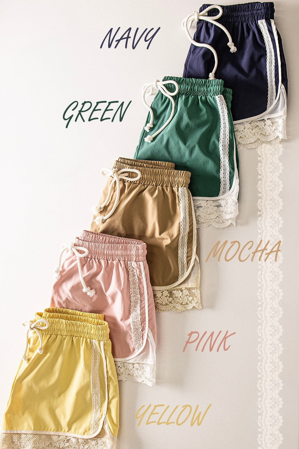 VJ Lace Trim Activewear Shorts