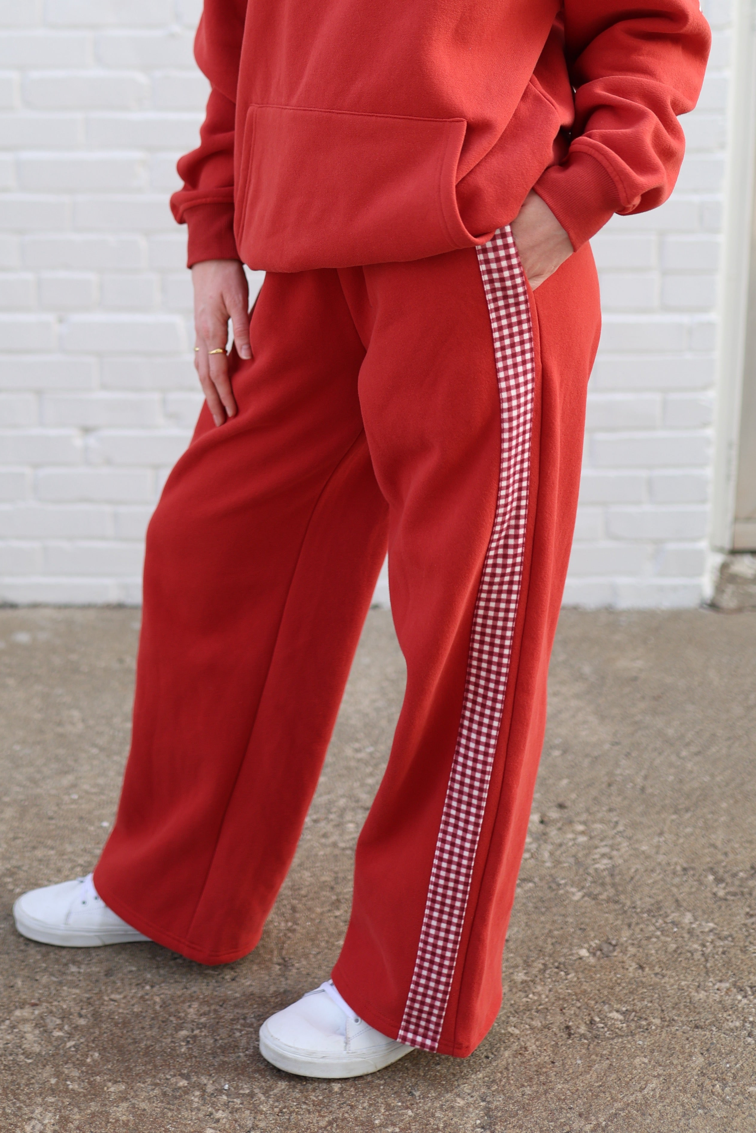Gingham Wide Leg Sweats