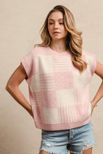 Load image into Gallery viewer, BB Stripe and Check Sleeveless Sweater