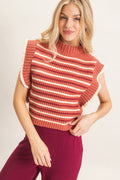 HF Ribbed Ruffle Sleeved Sweater