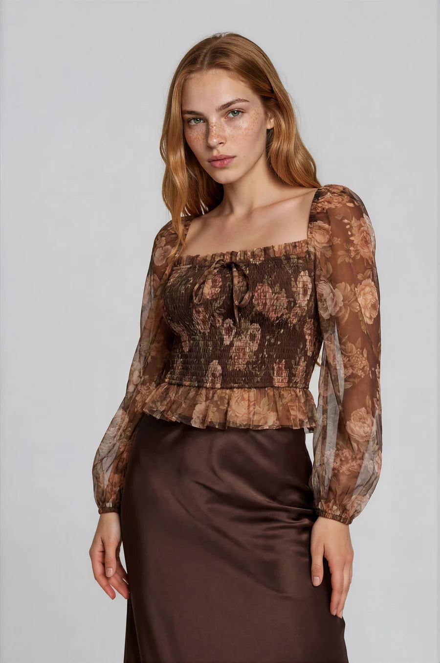 BP Floral Chiffon Top