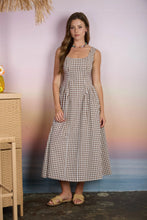 Load image into Gallery viewer, BP Plaid Basque Waist Midi Dress