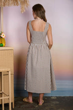 Load image into Gallery viewer, BP Plaid Basque Waist Midi Dress