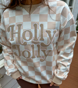 Patch Embroidered Holly Jolly Sweatshirt