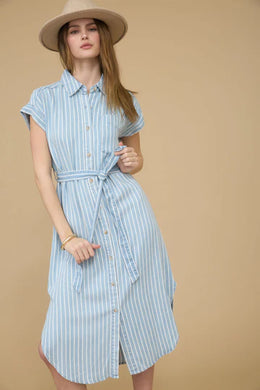 BP Stripe Chambray Midi Dress