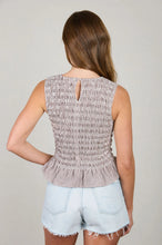Load image into Gallery viewer, BP Stripe Sleeveless Smocked Top