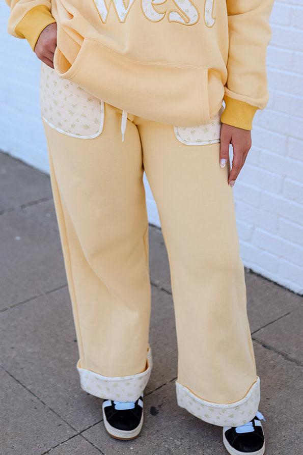 Yellow Floral Sweatpants
