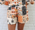 Quilted Black/Orange Shorts