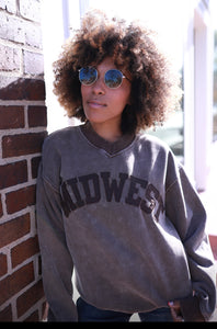 Brown Vneck Midwest Crewneck
