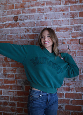 Green Vneck Midwest Crewneck