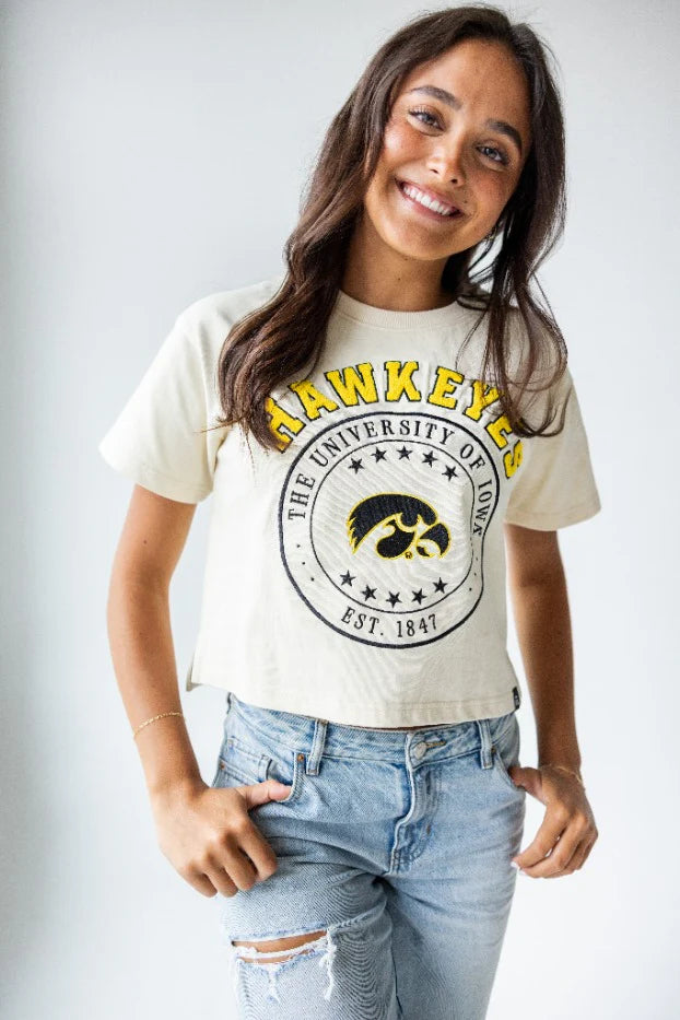 GD Cropped Chenille Patch Tshirt