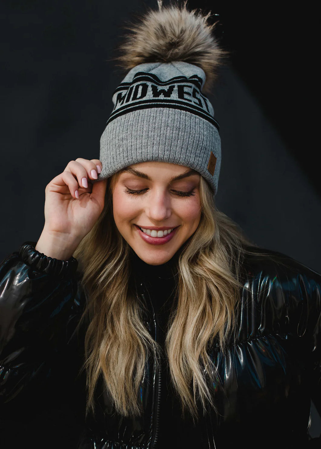 Grey-Black Midwest Beanie