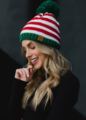 Red/Green Stripe Beanie