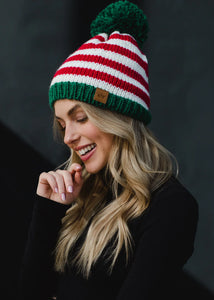 Red/Green Stripe Beanie