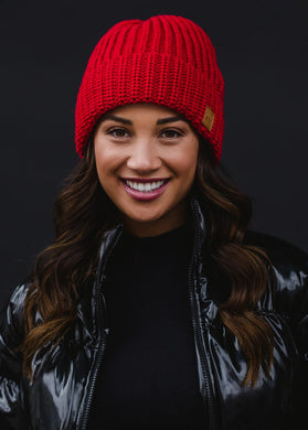 Pan Red Knit Beanie
