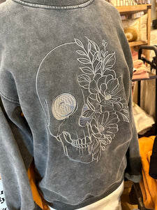 Embroidered Skull Crewneck