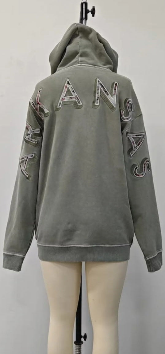 Mineral Washed Floral Arkansas Hoodie