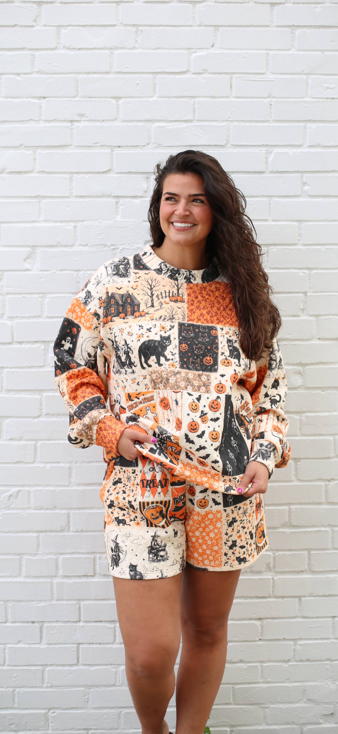 Quilted Orange/Black Mockneck