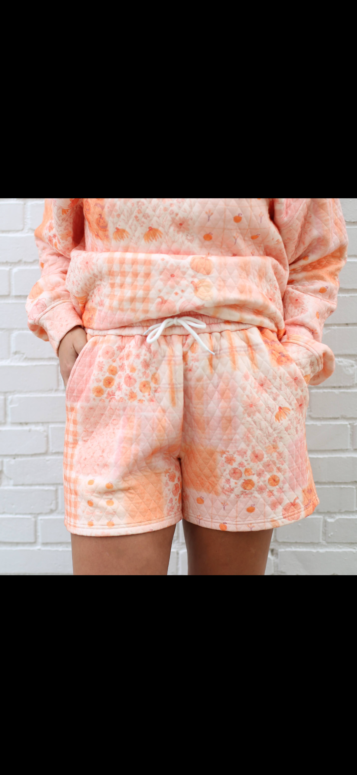 Quilted Pink Pumpkin Shorts