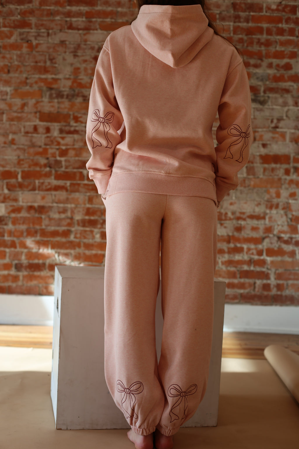 Embroidered Bow Joggers