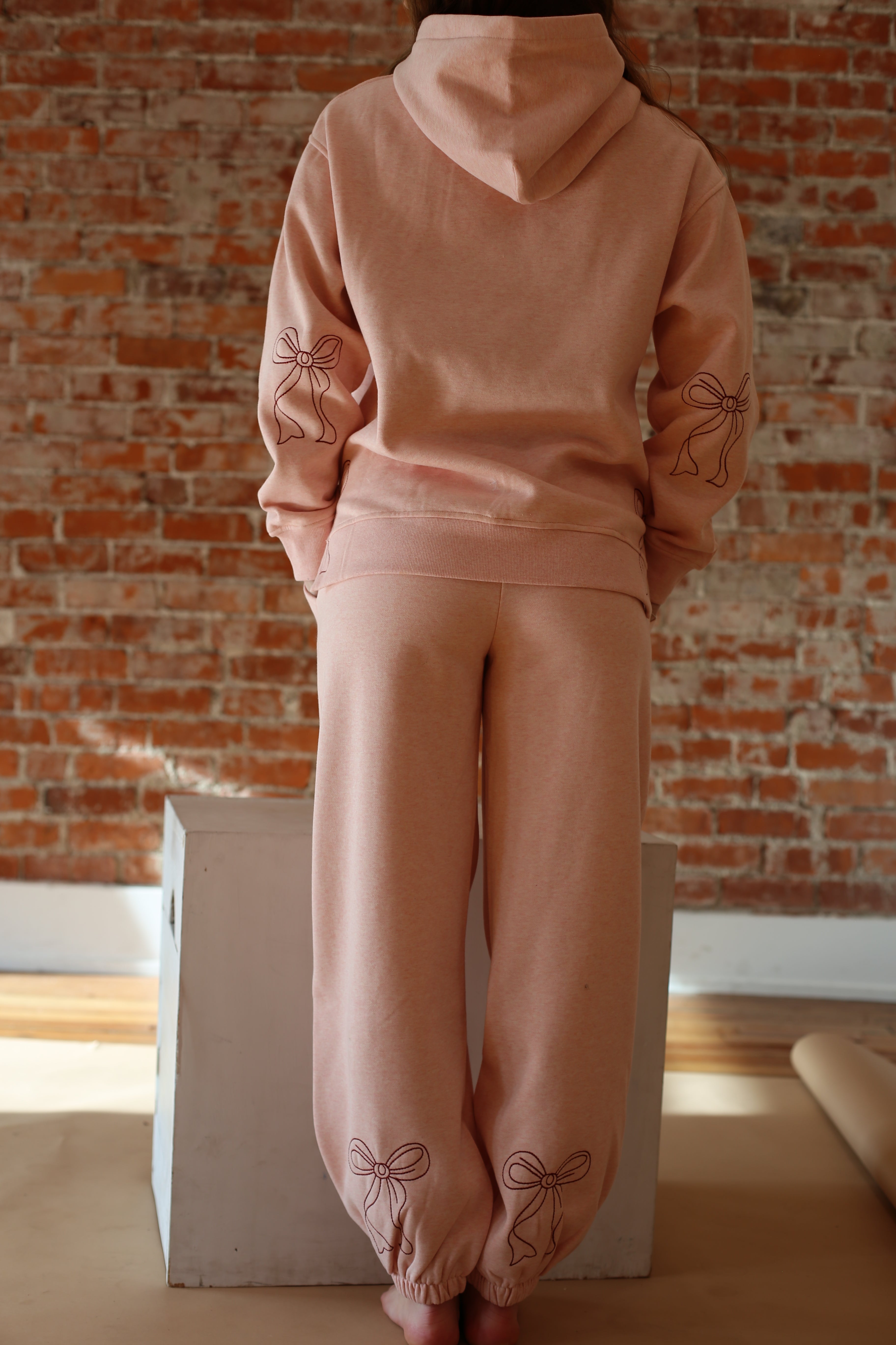 Embroidered Bow Joggers