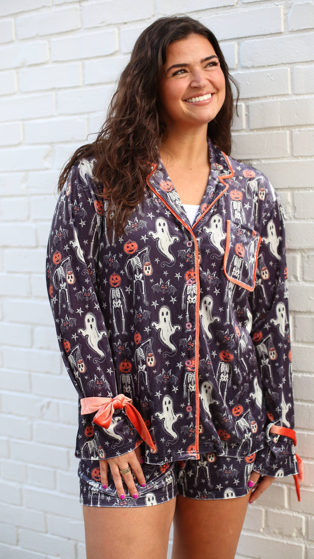 Velvet Halloween Pajama Top