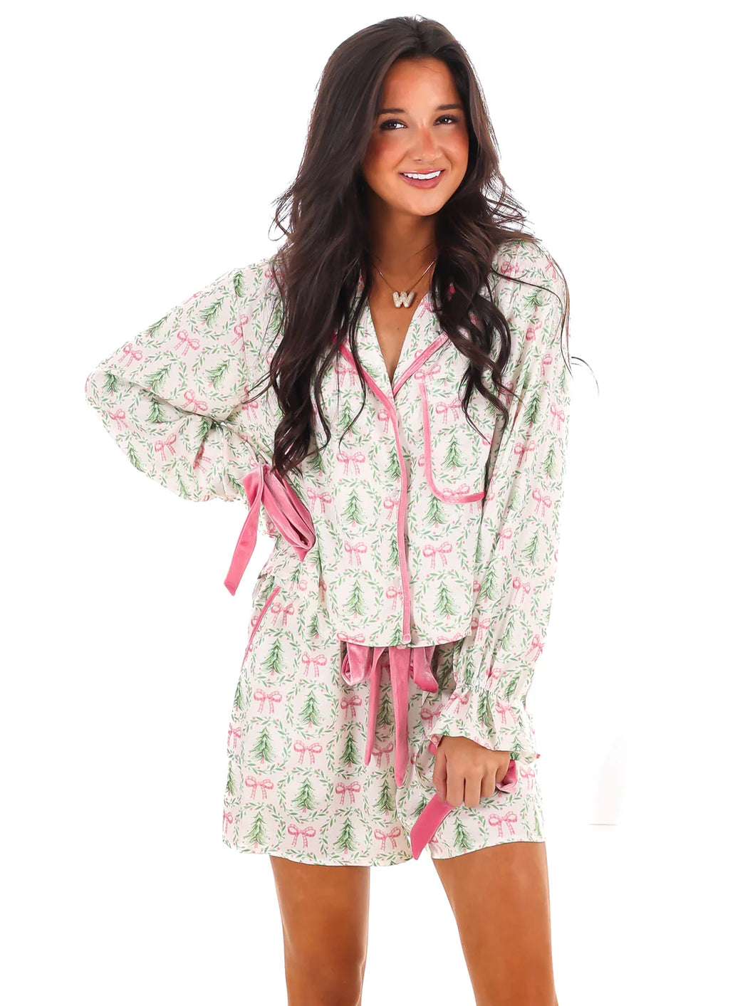 PL Tree Satin PJ Set