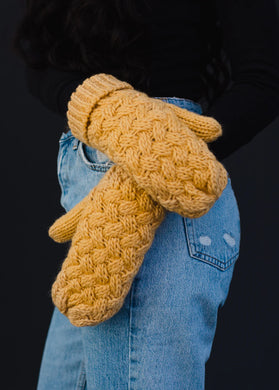 Pan Mustard Knit Mittens