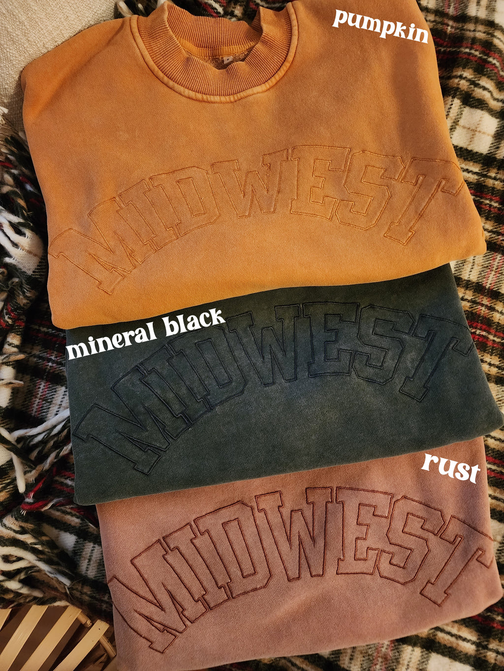 Fall Embroidered Midwest Crewneck