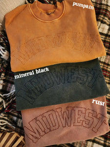 Fall Embroidered Midwest Crewneck