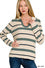 ZA Striped Collar Sweater