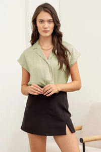BP Satin Vneck Top