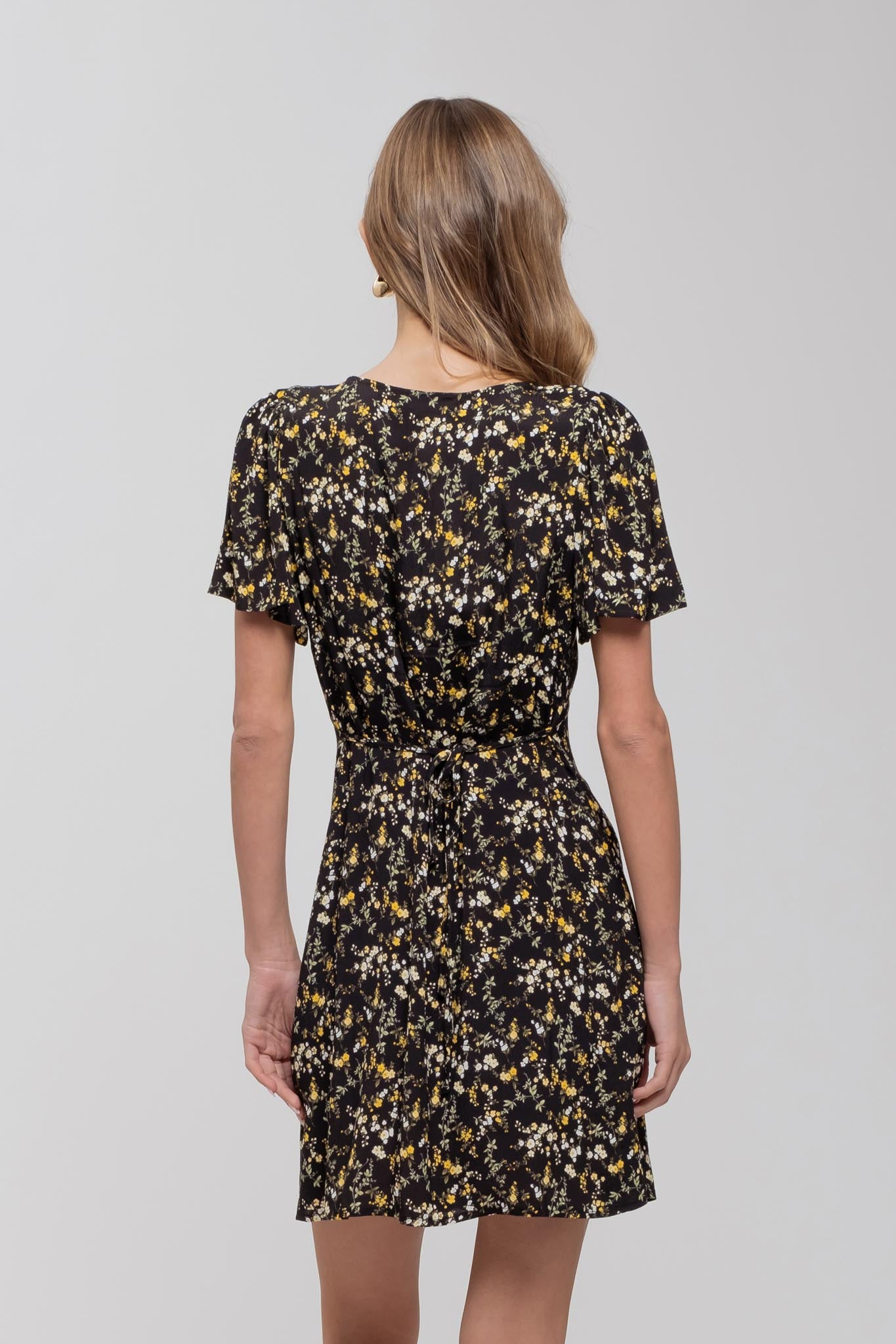 BP Black Floral Tie Back Mini