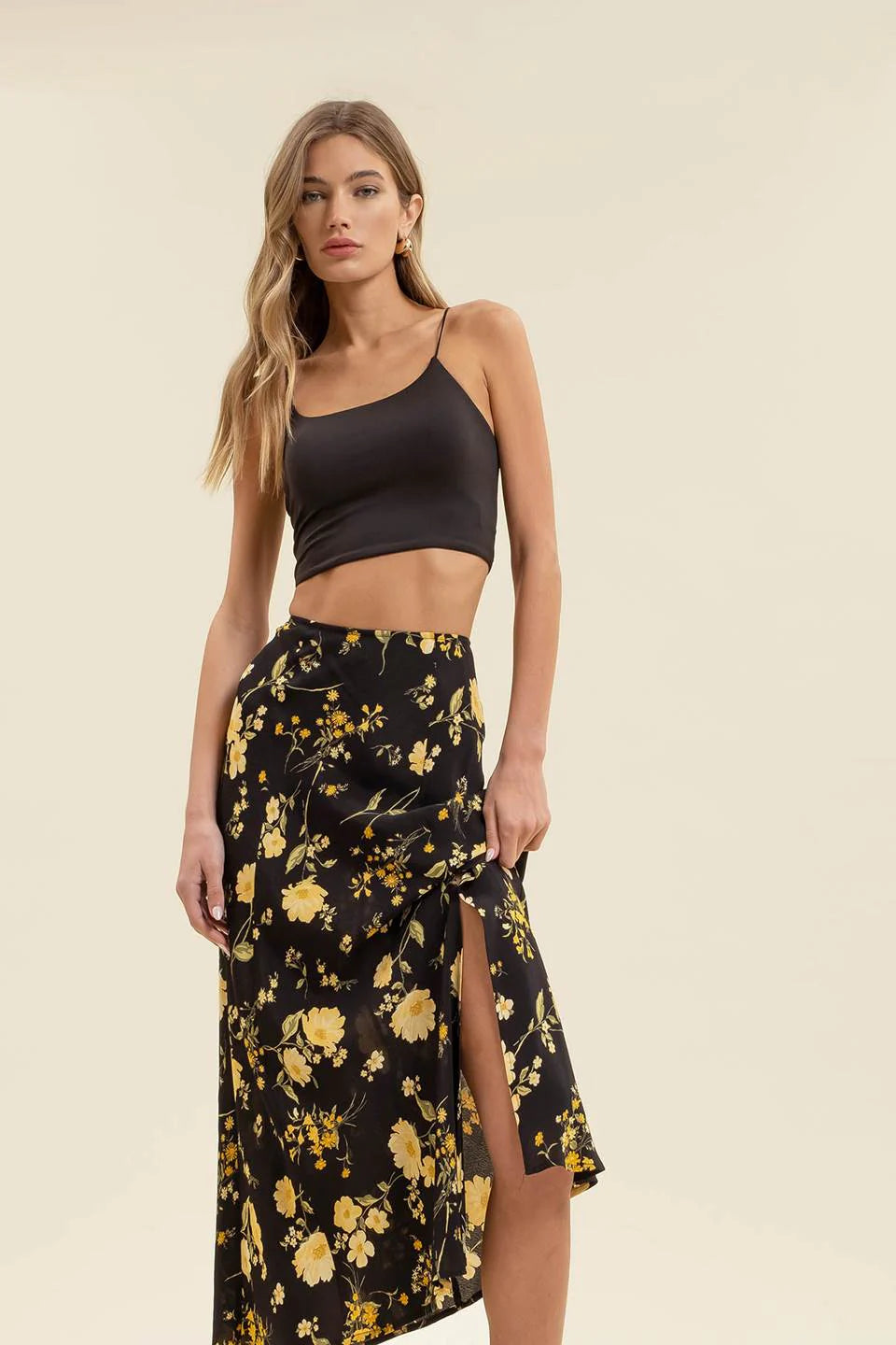 BP Floral Slit Midi
