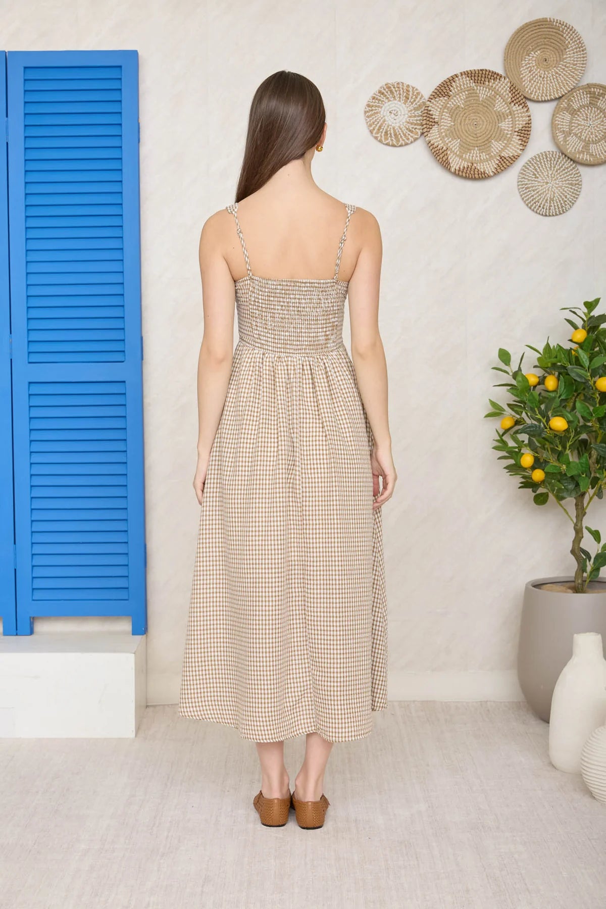 BP Brown Gingham Midi
