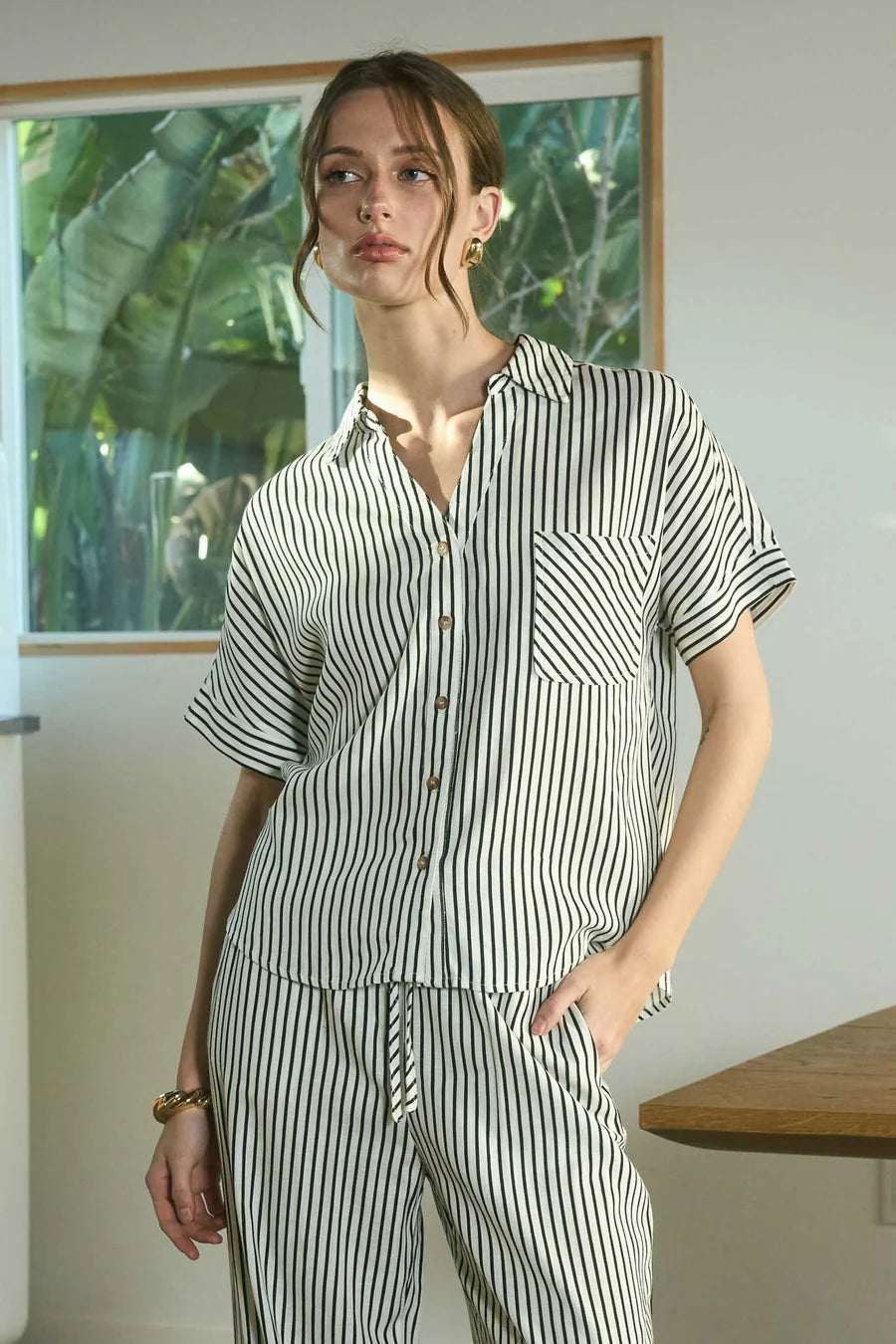 BP Stripe Woven Button Down
