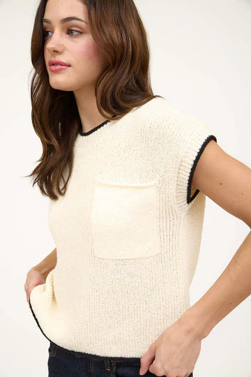 BP Contrast Trim Sweater Top