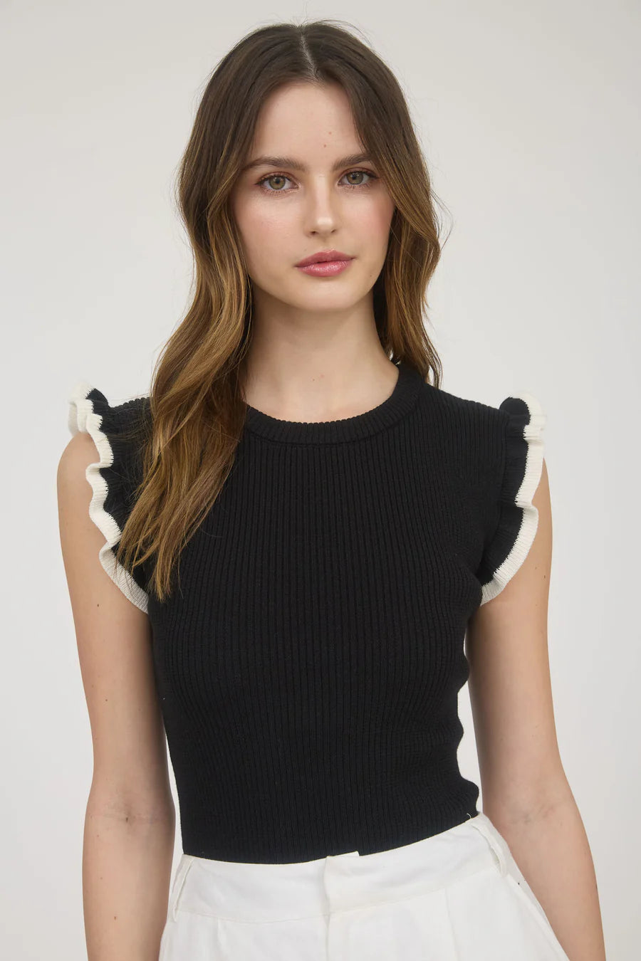 BP Ruffle Sleeve Knit Top