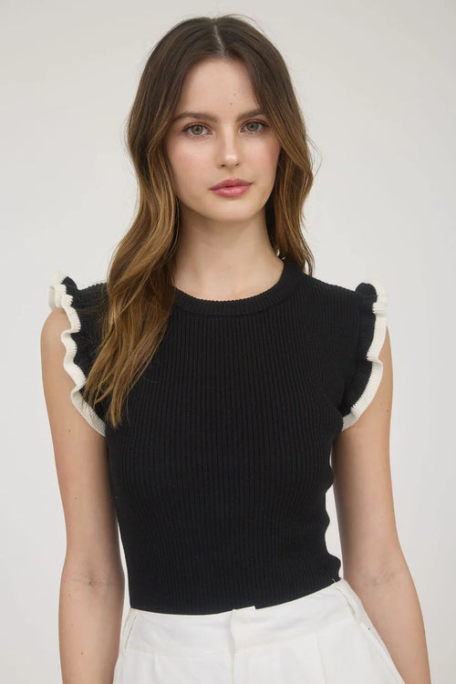 BP Ruffle Sleeve Knit Top